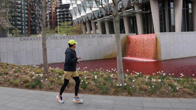 Greenpeace UK leader arrested for targeting American embassy with ‘ blood-red dye’: report